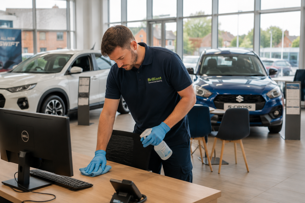 Brilliant Commercial Cleaning | Cleaning a car showroom 1
